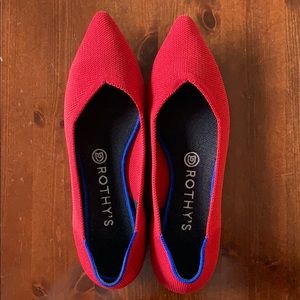 Rothy’s chili red points, size 9.